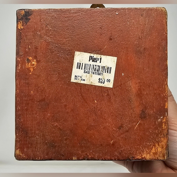 Handmade Pier 1 India Decorative Brass Wood Hinged Trinket Stash Box - Picture 7 of 13